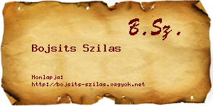 Bojsits Szilas névjegykártya